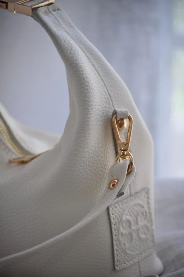 Maggie White Leather Bag by Bonendis - Image 3