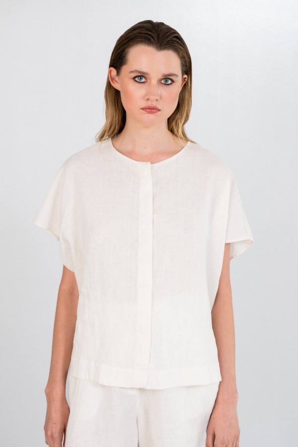 Linen Loose Shirt by Philosophy - Image 4