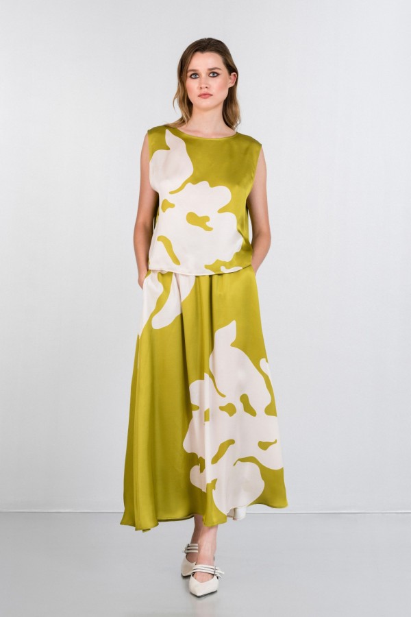 Satin Print Cropped Top by Philosophy - Image 3