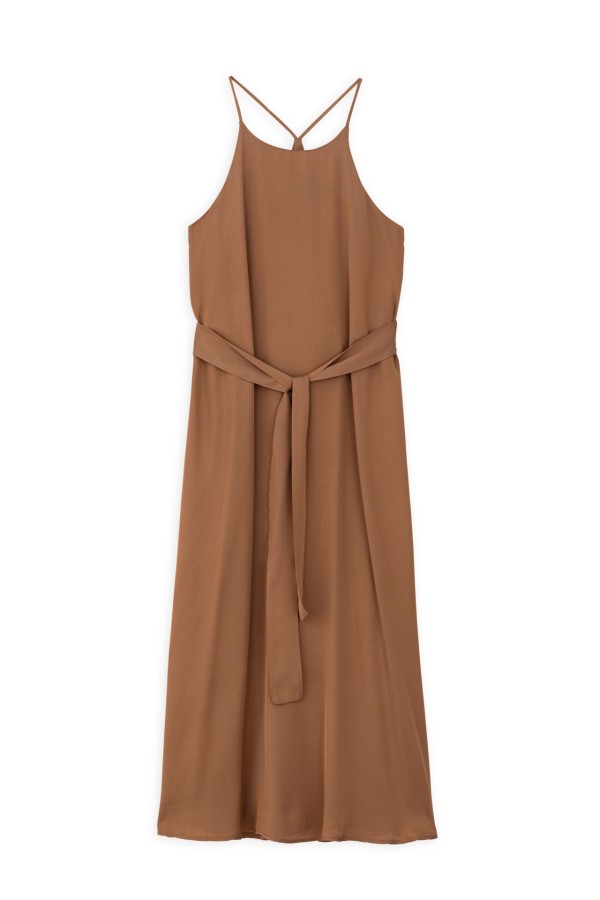 Dress Maxi Satin Fine Ecovero Halter Neck by Philosophy - Image 3