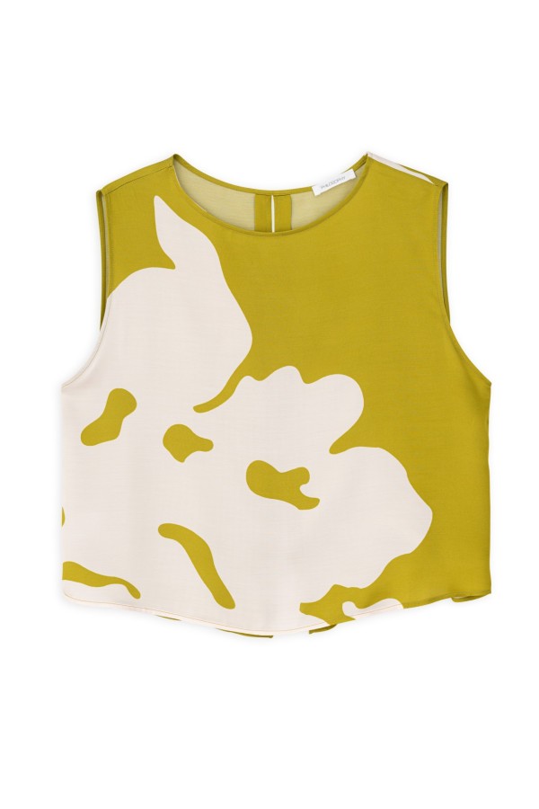 Satin Print Cropped Top by Philosophy - Image 4