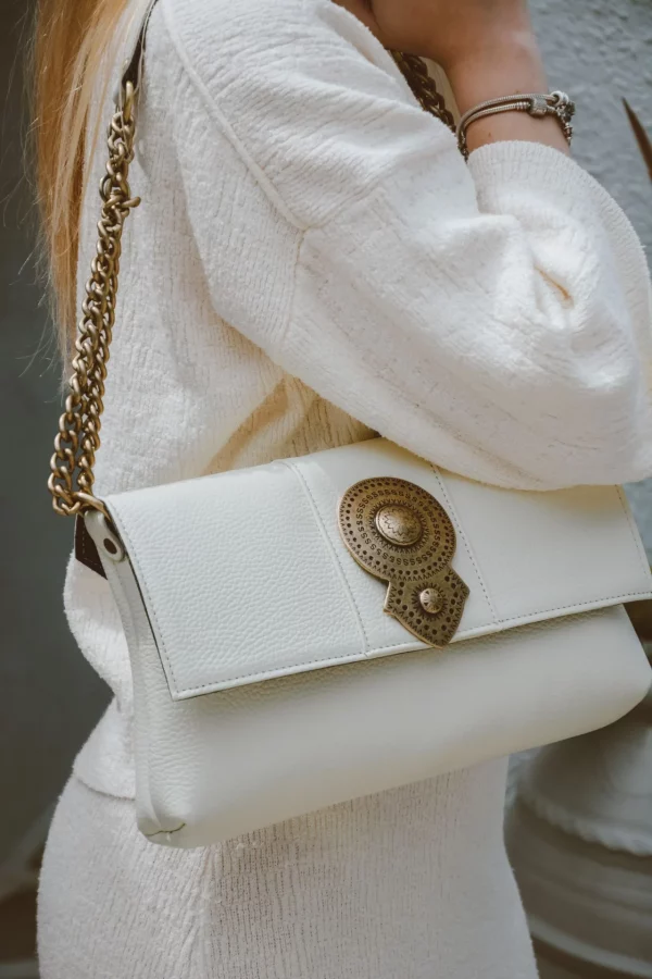 Aurora Cream Leather Bag by Bonendis - Image 2