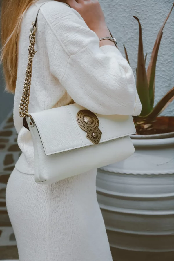 Aurora Cream Leather Bag by Bonendis - Image 3