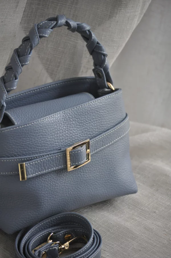 Emily French Blue Leather Bag by Bonendis - Image 3