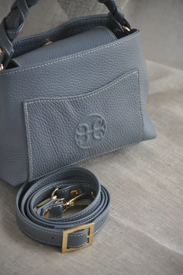 Emily French Blue Leather Bag by Bonendis - Image 2