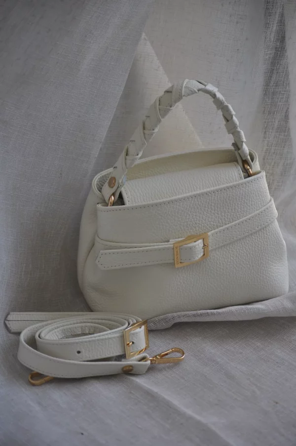 Emily Cream Leather Bag by Bonendis - Image 5
