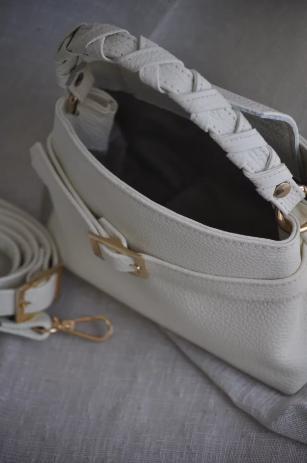 Emily Cream Leather Bag by Bonendis - Image 3