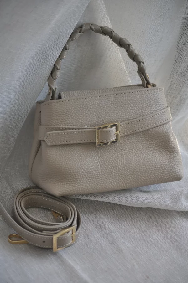 Emily Taupe Leather Bag by Bonendis - Image 3