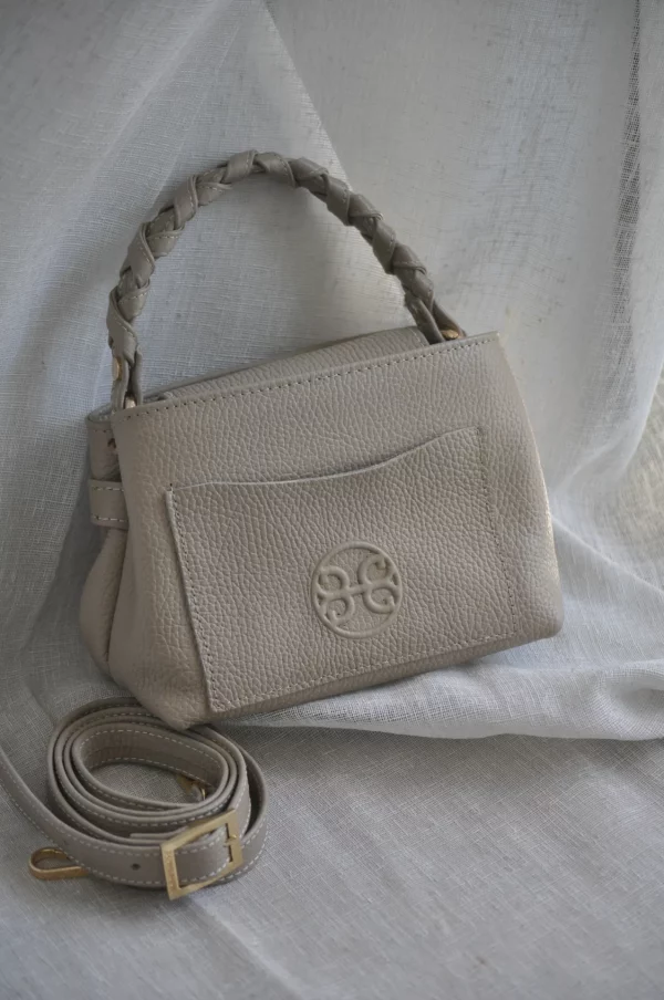 Emily Taupe Leather Bag by Bonendis - Image 2