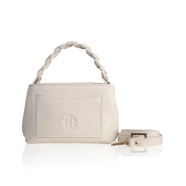 Emily Cream Leather Bag by Bonendis - Image 2