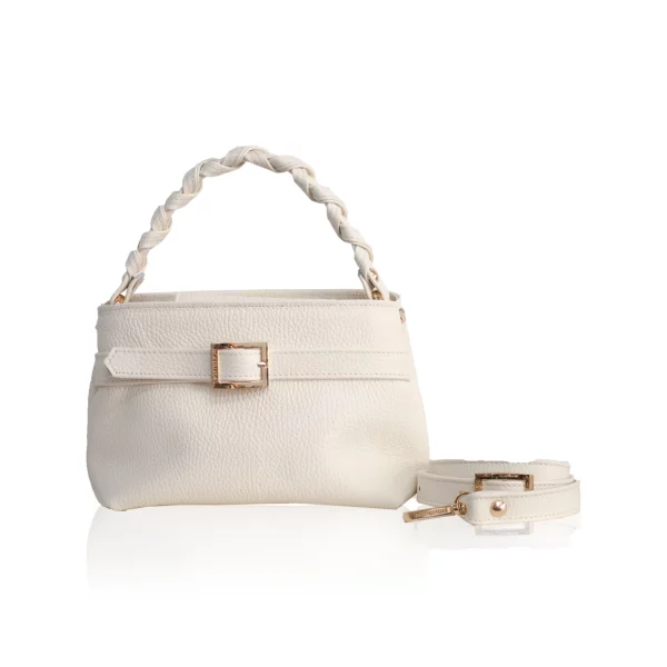 Emily Cream Leather Bag by Bonendis