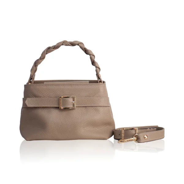 Emily Taupe Leather Bag by Bonendis