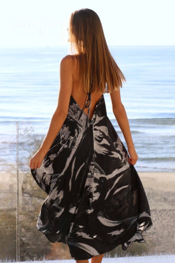 Victoria Plage Black Dress by Lara Ethnics - Image 6