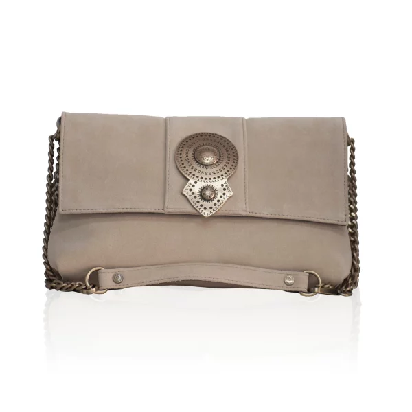 Aurora Cream Leather Bag by Bonendis