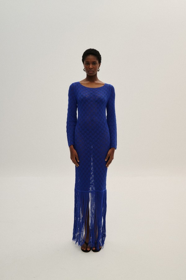Knitted Maxi Dress By Combos Knitwear