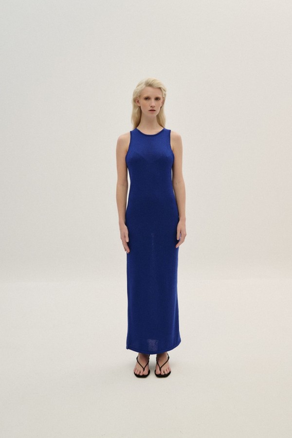 Knitted Maxi Lurex Dress By Combos Knitwear