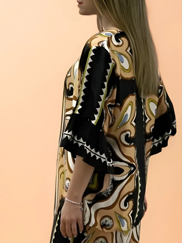 Multicolor Satin Print Shirt by Nema - Image 3