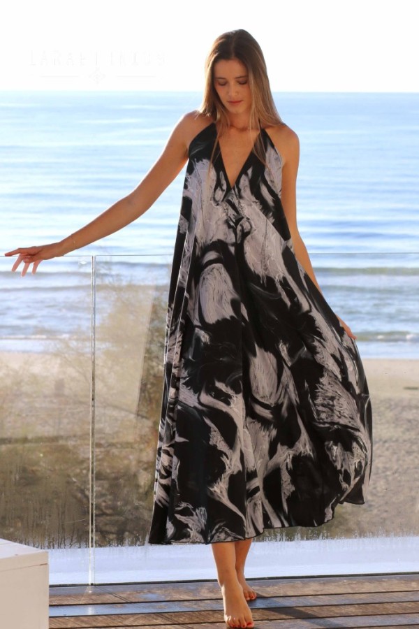 Victoria Plage Black Dress by Lara Ethnics