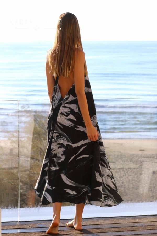Victoria Plage Black Dress by Lara Ethnics - Image 2