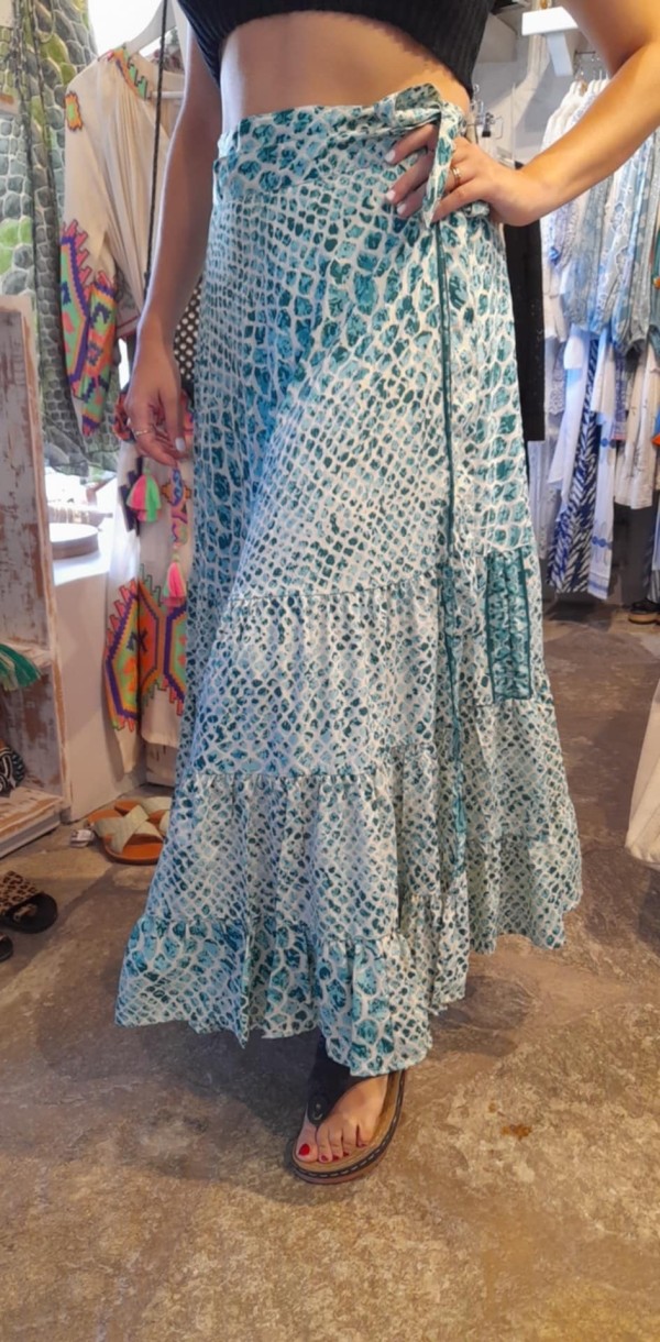 Sanoja Skirt Python Turquoise by Lara Ethnics - Image 2