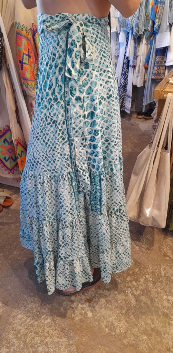 Sanoja Skirt Python Turquoise by Lara Ethnics - Image 3