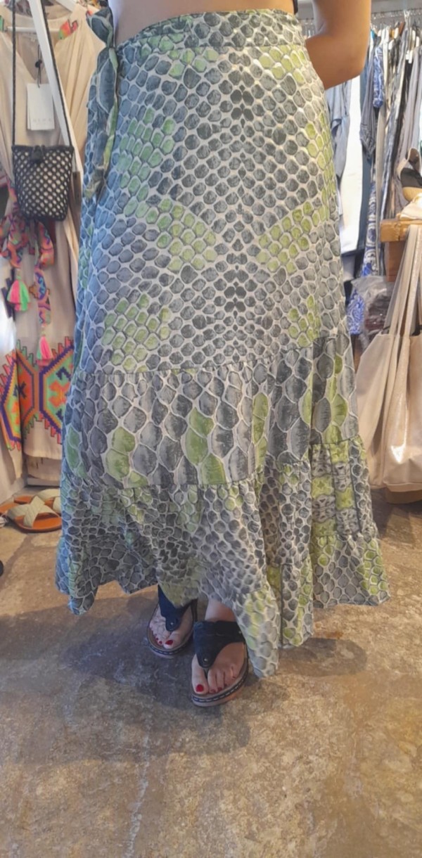 Sanoja Skirt Crocodile Kaki by Lara Ethnics - Image 2