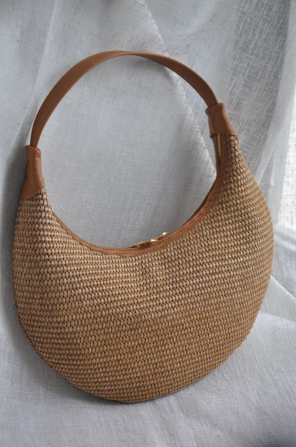 Ophelia Small Raffia Shoulder Bag by Bonendis - Image 3