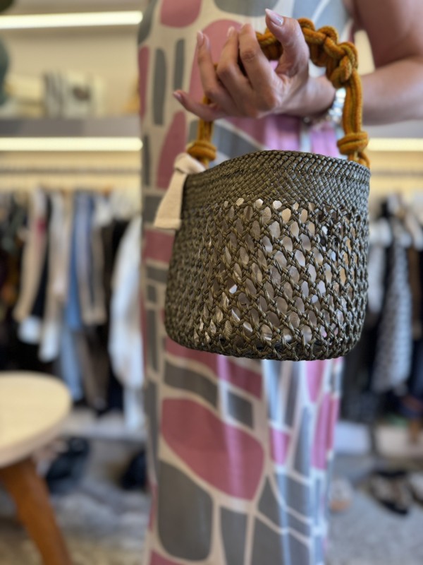 Guanabana Toquilla Basket Bag kaki - Image 4