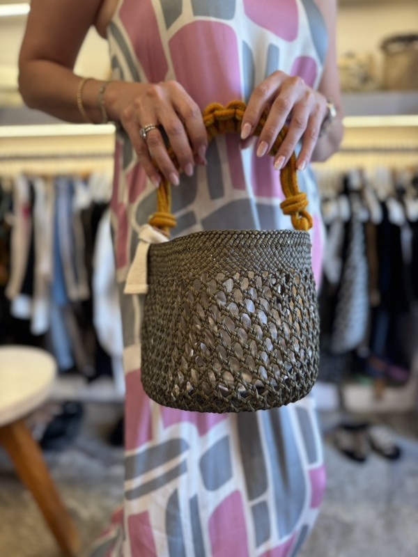 Guanabana Toquilla Basket Bag kaki