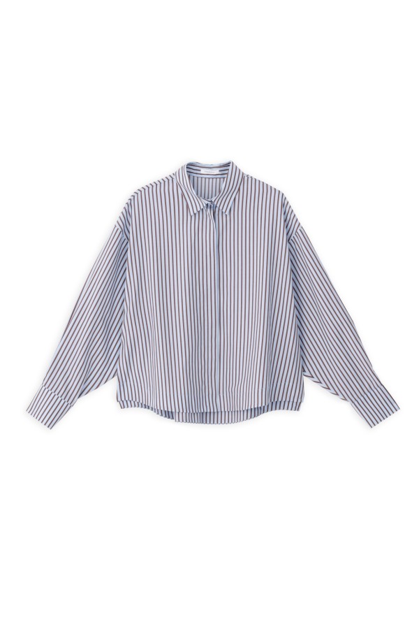 Striped Poplin Shirt Ciel by Philosophy - Image 4