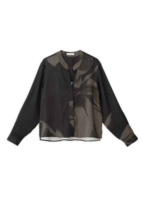 Satin Print Cropped Shirt by Philosophy - Image 3