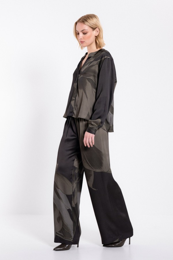 Satin Print Cropped Shirt by Philosophy - Image 2