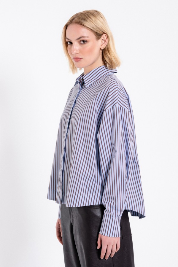 Striped Poplin Shirt Ciel by Philosophy - Image 2