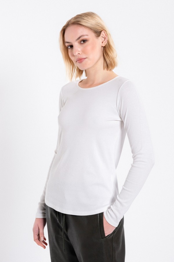 Rib Round Neck Top by Philosophy