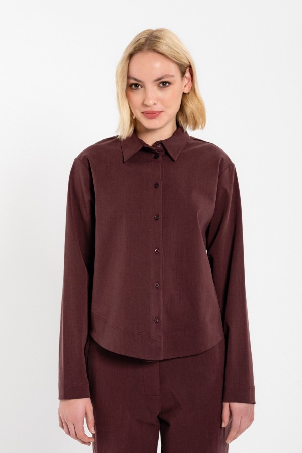 Twill Stretch Cropped Shirt by Philosophy