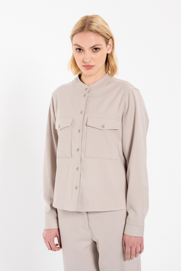 Twill T/R Cropped Shirt by Philosophy