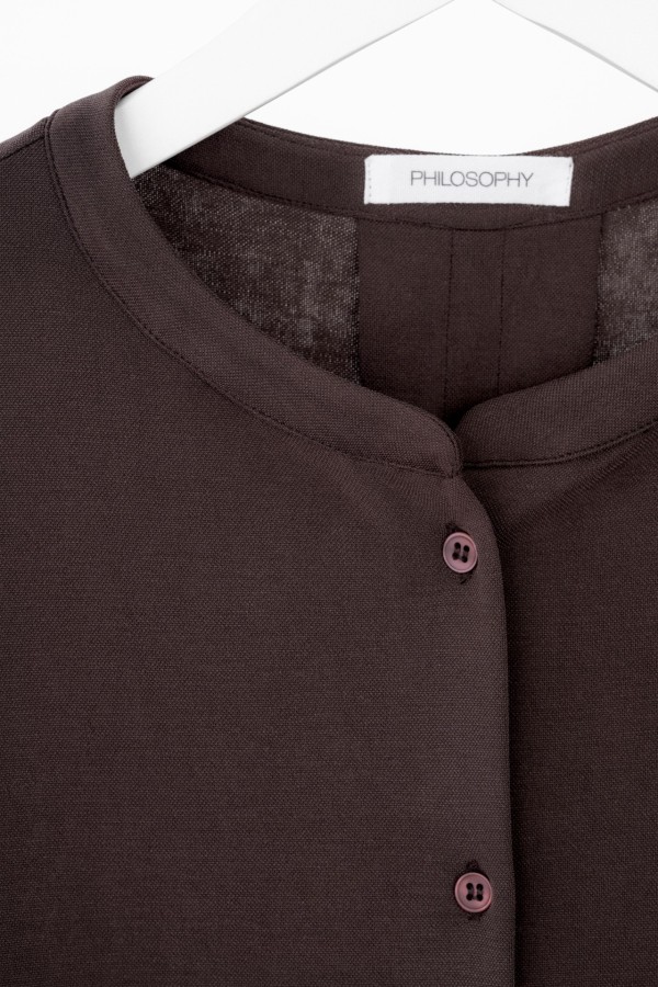 Cupro Pique Cropped Shirt  by Philosophy - Image 4