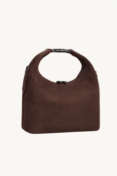 Maggie Choco Suede Leather Bag by Bonendis