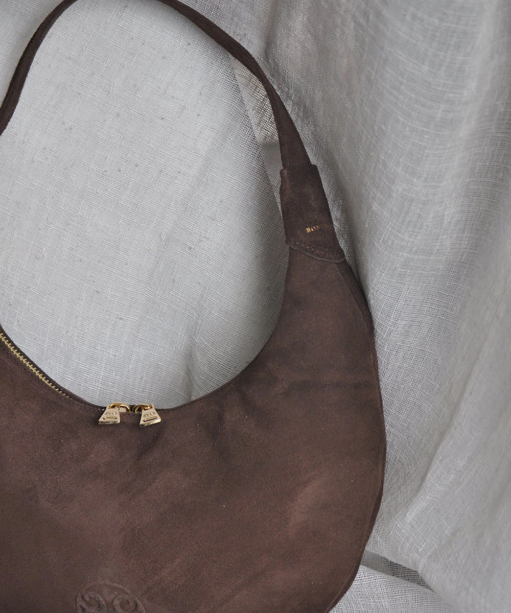 Ophelia Small Choco Suede Bag by Bonendis - Image 3