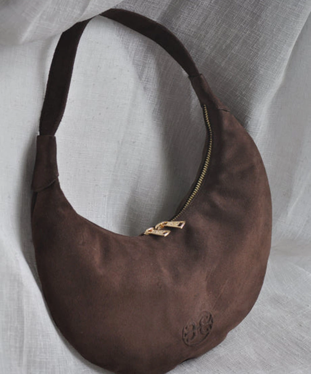 Ophelia Small Choco Suede Bag by Bonendis - Image 2