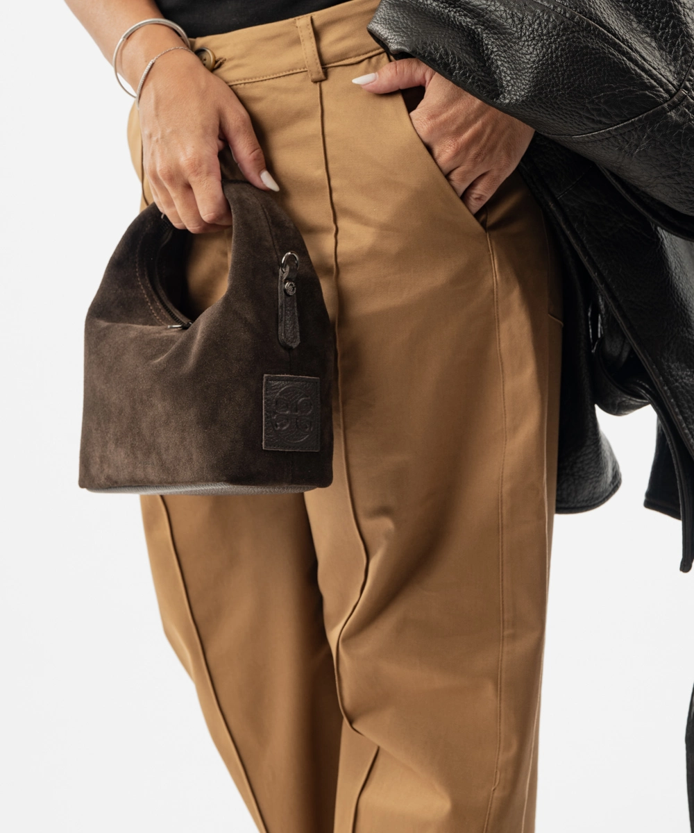 Maggie Choco Suede Leather Bag by Bonendis - Image 4