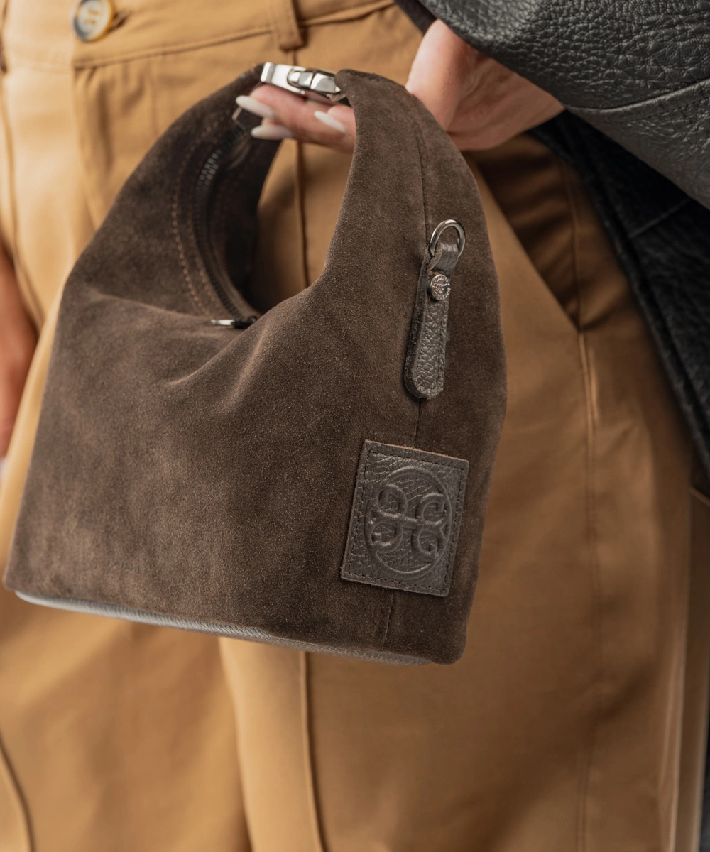 Maggie Choco Suede Leather Bag by Bonendis - Image 3