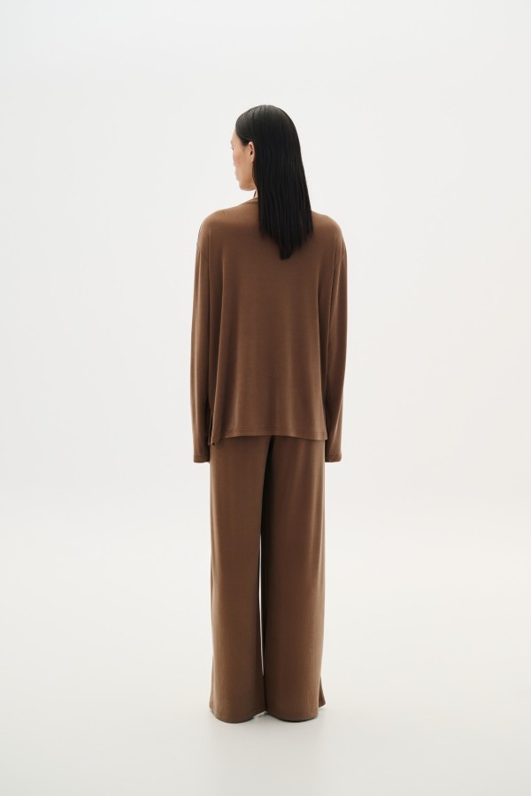 Brown Set (Trouser and Blouse) by Combos Knitwear - Image 3