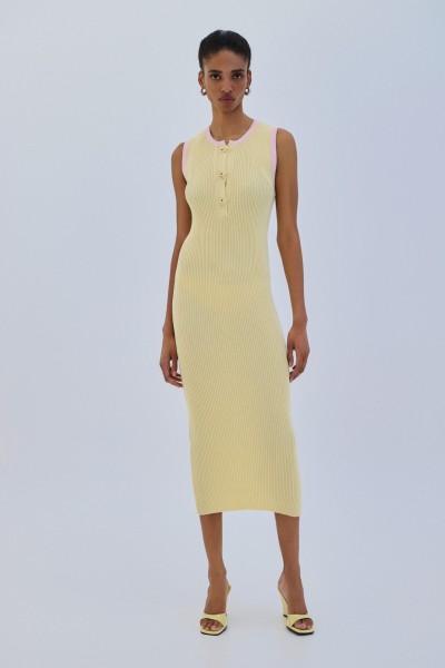 Dress Maxi Starfish Buttons by Combos Knitwear