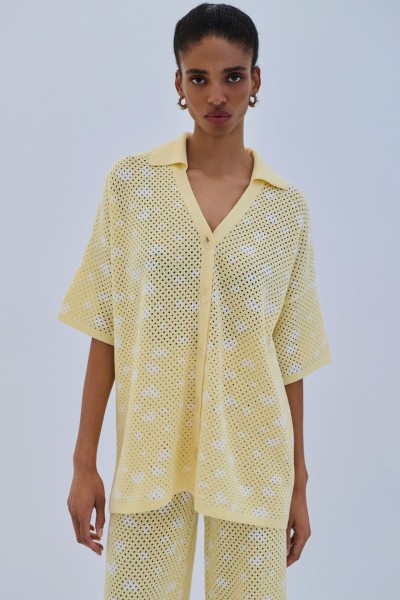 Cardigan Polo V Hearts by Combos Knitwear