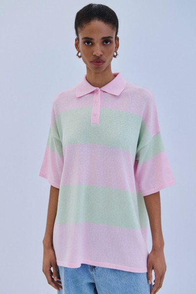 Blouse Polo Two-Tone by Combos Knitwear