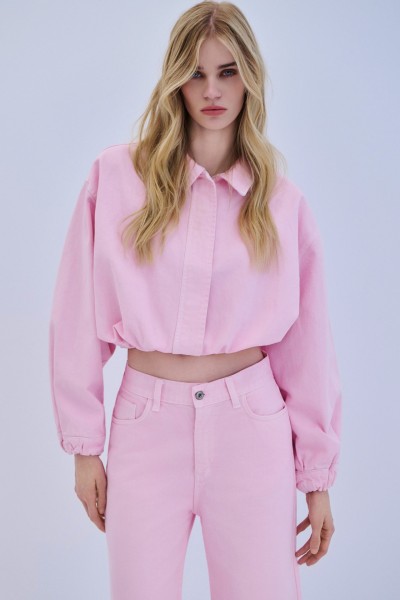 Denim Jacket Crop by Combos Knitwear