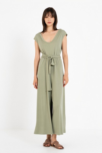 Rib V neck Jumpsuit by Philosophy