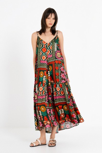 Satin Print Maxi Dress by Philosophy