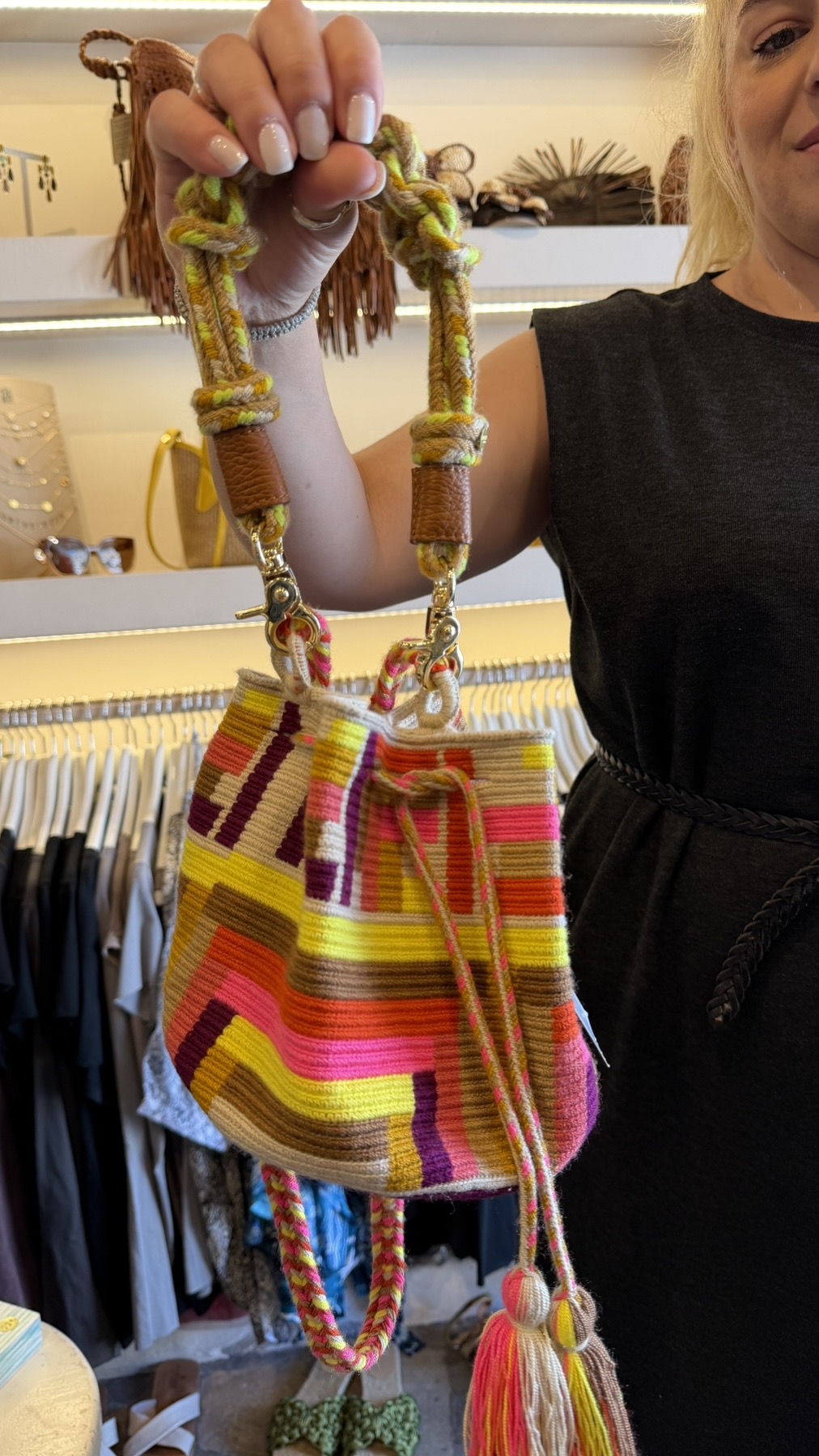 Crossbody Bag With Short Macrame Handle by Quanabana - Image 3